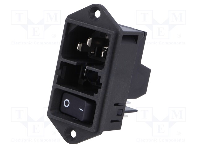 Connector: AC supply; socket; male; 10A; 250VAC; IEC 60320