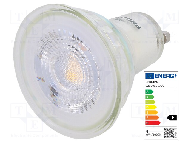 LED lamp; warm white; GU10; 230VAC; 255lm; 3.5W; 36°; 2700K