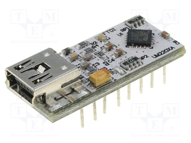 Module: USB; SPI 4bit / FT1248; DIP16,USB B mini; 4Mbps