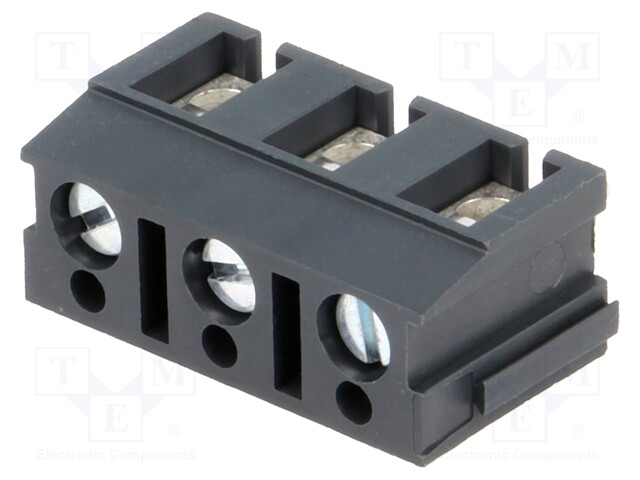 PCB terminal block; angled 90°; 7.5mm; ways: 3; on PCBs; 2.5mm2
