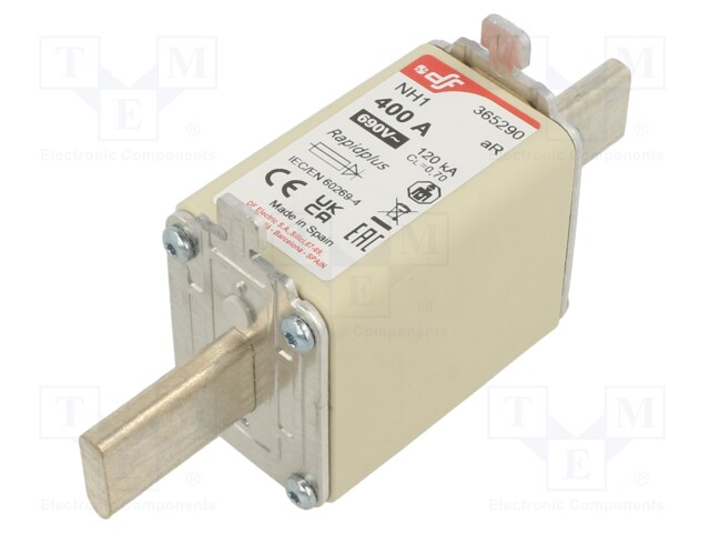 Fuse: fuse; aR; 400A; 690VAC; 550VDC; silver; NH1