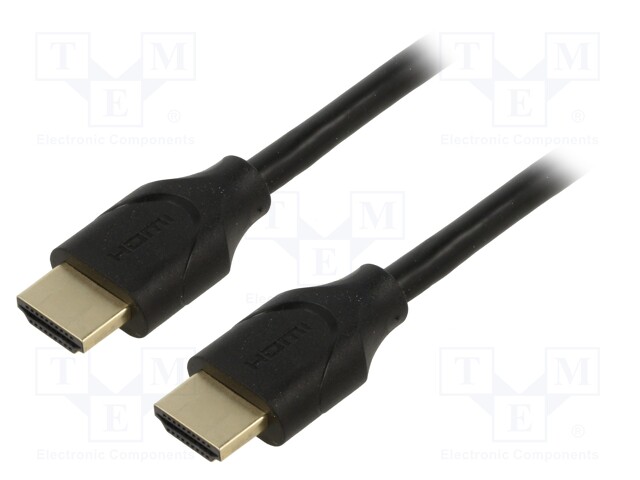 Cable; HDCP 2.2,HDMI 2.1; HDMI plug,both sides; PVC; 0.5m; black