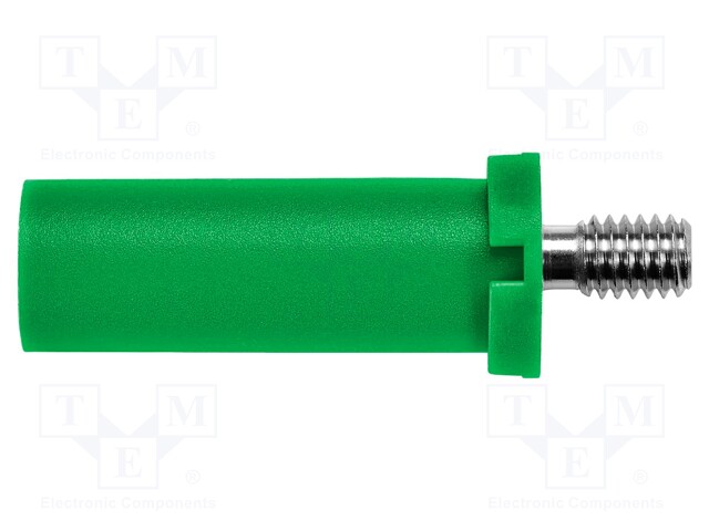 Plug; 4mm banana; 32A; green; 31mm; Plating: nickel plated