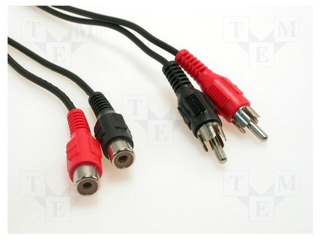 Cable; RCA socket x2,RCA plug x2; 2.5m; Plating: nickel plated