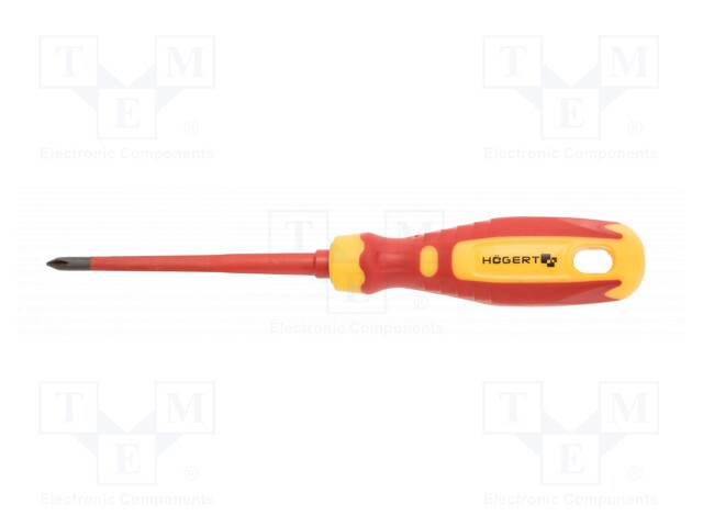 Screwdriver; slim; insulated; Pozidriv®; PZ2; 100mm; 1kVAC