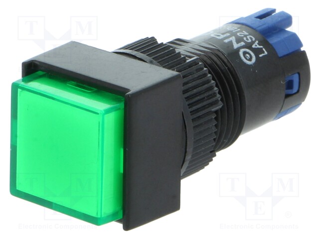 Switch: push-button; Pos: 2; SPDT; 0.5A/250VAC; 1A/24VDC; green