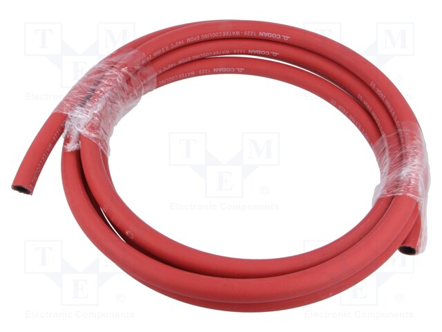 Connection lead; EPDM; Tube in.diam: 9.5mm; red; Bend.rad: 50mm