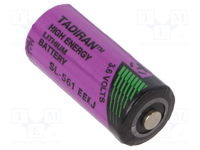 Battery: lithium (LTC); 3.6V; 2/3AA,2/3R6; Ø14.7x33.5mm; 1100mAh