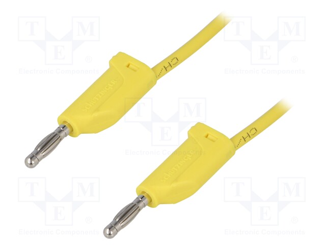 Test lead; PVC; 1m; yellow; 16A; 70VDC; Cond.cross sec: 1mm2; 33VAC