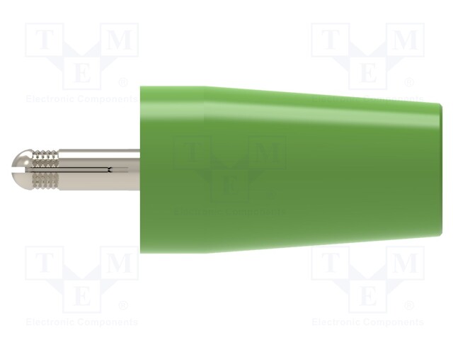 Adapter; 4mm banana; 32A; green; 40.4mm; nickel plated