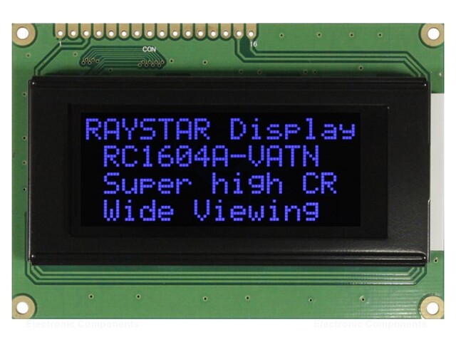 Display: LCD; alphanumeric; VA Negative; 16x4; 87x60x13.6mm; LED