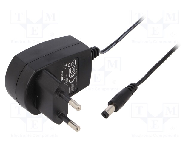 Power supply: switched-mode; 12VDC; 0.3A; Out: 5,5/2,1; 3.6W; 75%