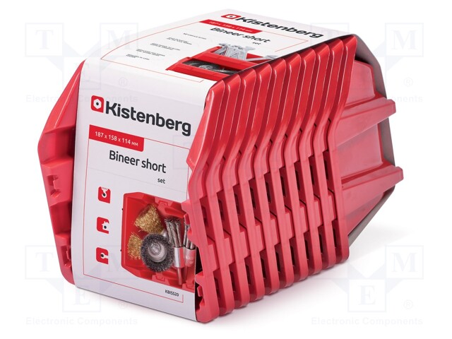 Container: cuvette; red; 158x187x114mm; 10pcs; KBISS20; BINEER