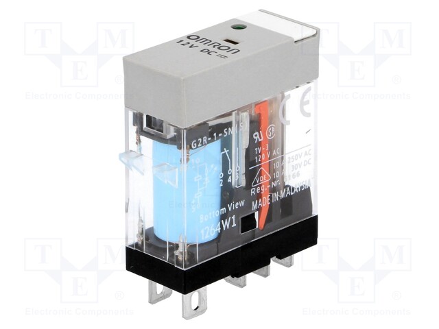 Relay: electromagnetic; SPDT; Ucoil: 12VDC; 10A/250VAC; 10A/30VDC