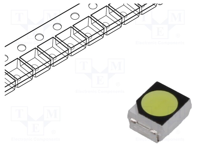 LED; SMD; 3528,PLCC2; white cold; 2180÷3000mcd; 10000K; 120°; 20mA