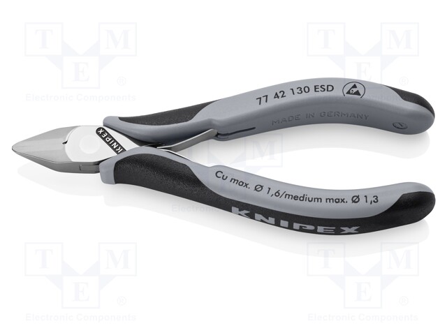 Pliers; side,cutting; ESD; 130mm; without chamfer