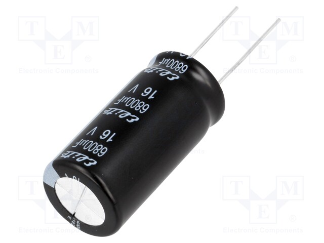 Capacitor: electrolytic; THT; 6800uF; 16VDC; Ø18x35.5mm; ±20%