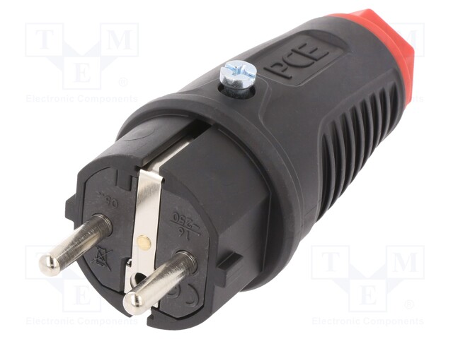 Connector: AC supply; plug; male; 16A; 250VAC; IP54; Layout: 2P+PE