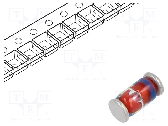 Diode: Zener; 1W; 3.3V; 286mA; SMD; reel,tape; MELF; single diode