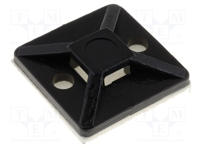 Self-adhesive cable holder; polyamide; UL94V-2; black; FH: 3.1mm