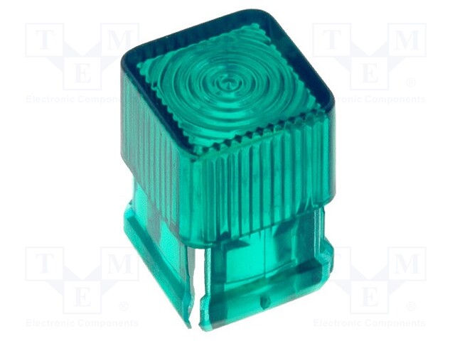 LED lens; square; green; 5mm