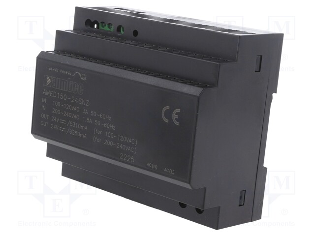 Power supply: switched-mode; 150W; 90÷264VAC; 24VDC; Iout: 6.25A