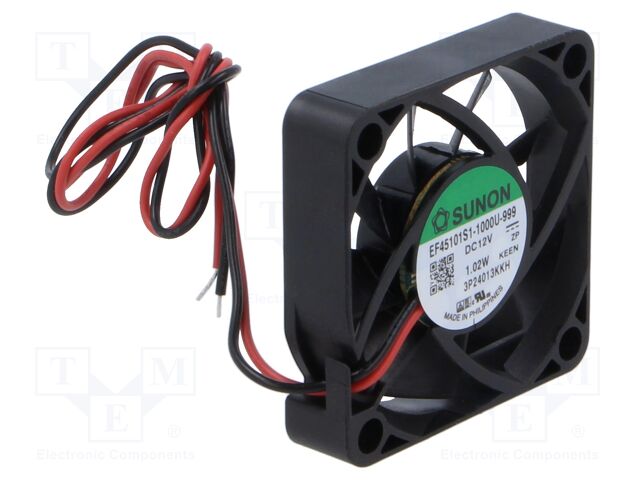 Fan: DC; axial; 12VDC; 45x45x10mm; 15.8m3/h; 33dBA; slide bearing