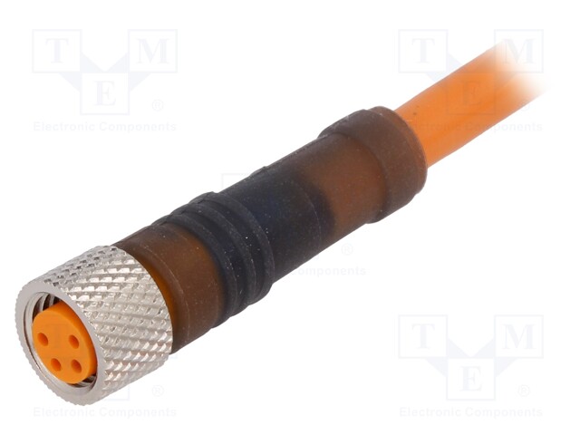 Connection lead; M8; PIN: 4; straight; 2m; plug; 60VAC; 4A; -25÷90°C