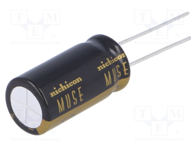 Capacitor: electrolytic; THT; 330uF; 25VDC; Ø12.5x25mm; Pitch: 5mm