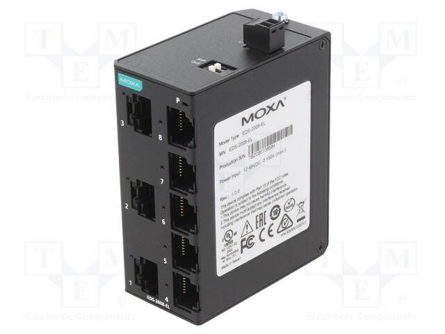 Switch Ethernet; unmanaged; Number of ports: 8; 9.6÷60VDC; DIN