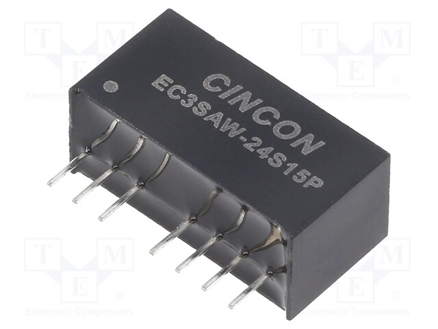 Converter: DC/DC; 3W; Uin: 9÷36V; Uout: 15VDC; Iout: 0÷200mA; SIP8