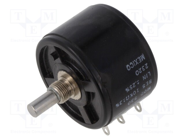 Potentiometer: shaft; multiturn; 10kΩ; 3W; ±3%; 6mm; linear; THT