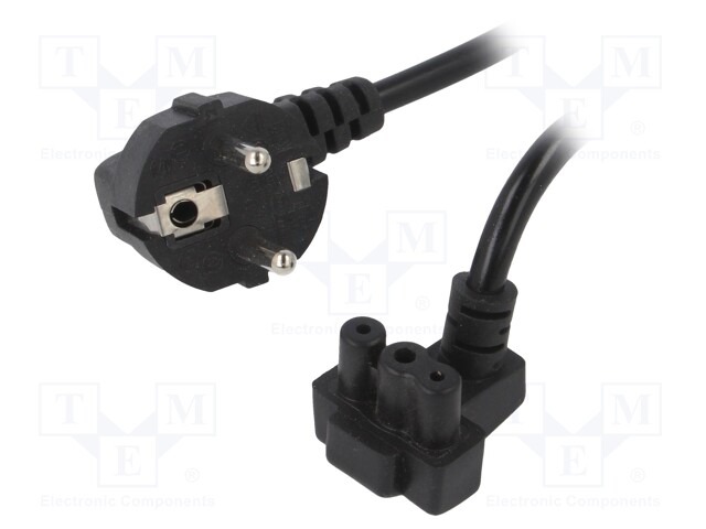 Cable; CEE 7/7 (E/F) plug angled,Dell 3pin; 1.5m; black; PVC