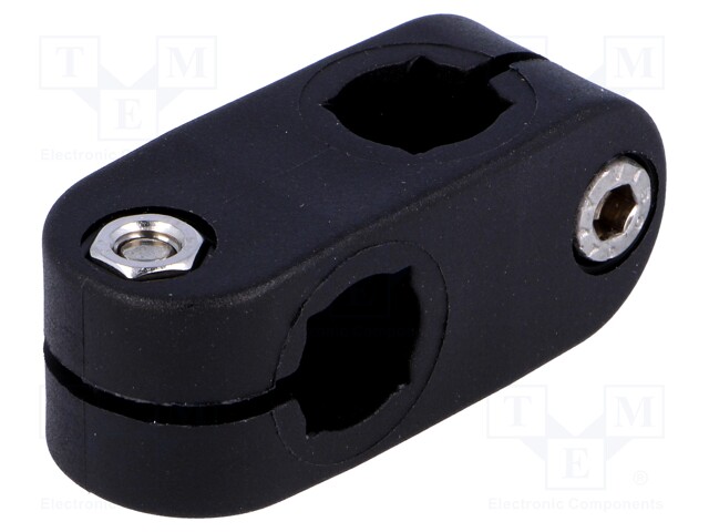 Mounting coupler; V: cross; D: 12mm; S: 10mm; polyamide