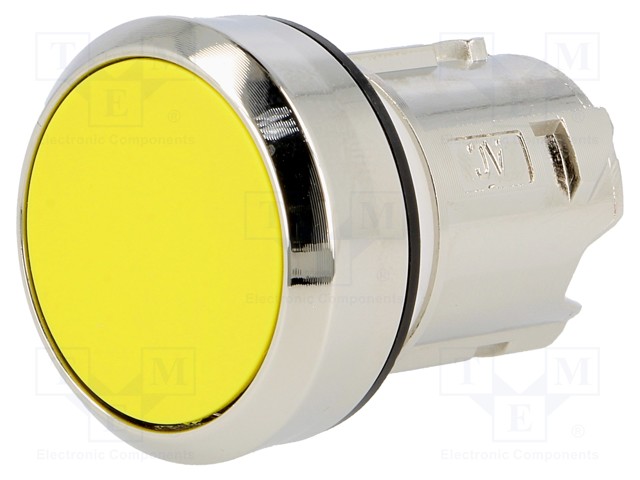 Switch: push-button; Stabl.pos: 2; 22mm; yellow; Illumin: none; IP67