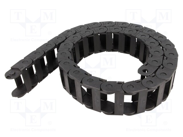 Cable chain; Series: Light; Bend.rad: 75mm; L: 986mm; Colour: black