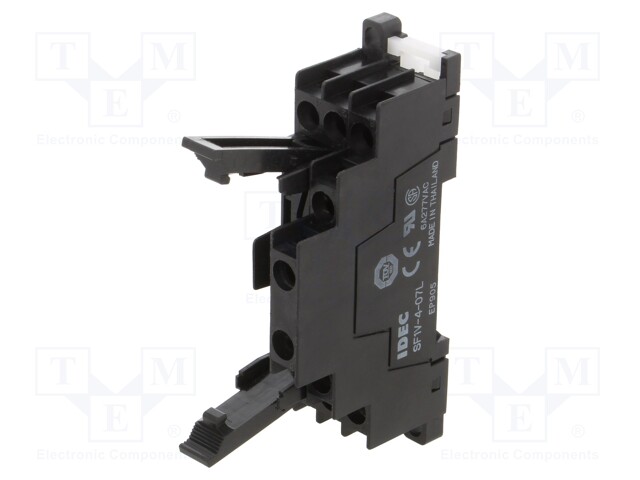 Socket; 6A; 6A; 250VAC; Mounting: DIN; -40÷85°C; Uswitch: max.250VAC