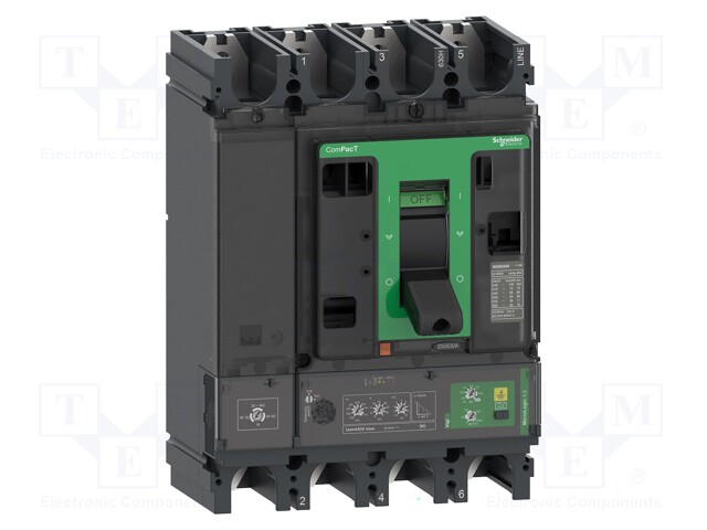 Power breaker; Poles: 4; DIN; Inom: 400A; NSX; IP40; -25÷70°C; 690VAC