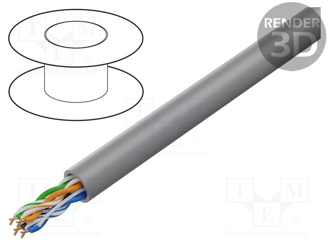 Wire; BiTLAN U/UTP; 6; data transmission; solid; Cu; 4x2x23AWG; PVC