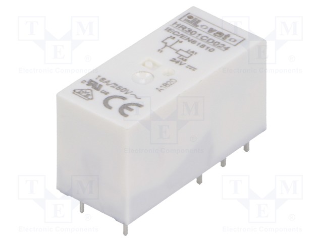 Relay: electromagnetic; SPDT; Ucoil: 24VDC; 16A/250VAC; 12A/30VDC