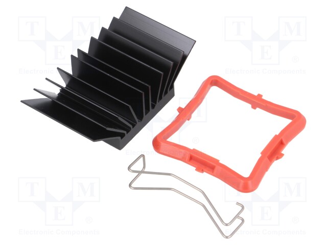 Heatsink: extruded; grilled; black; L: 27mm; W: 27mm; H: 14.5mm