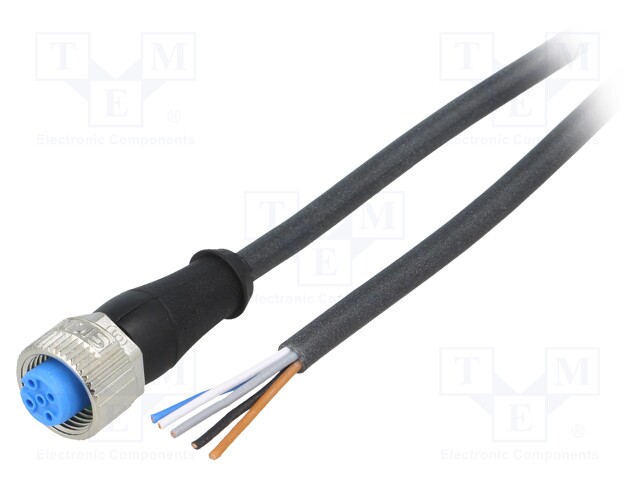 Connection lead; M12; PIN: 5; straight; 5m; plug; 125VAC; 4A; IP67