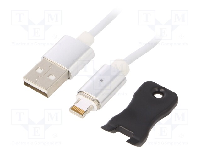 Cable; magnetic,USB 2.0; Apple Lightning plug,USB A plug; 1m