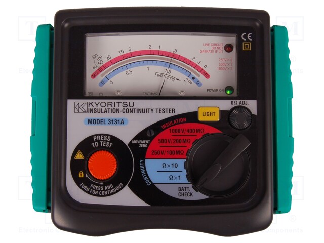 Meter: insulation resistance; analogue; 100M/200M/400MΩ; IP54