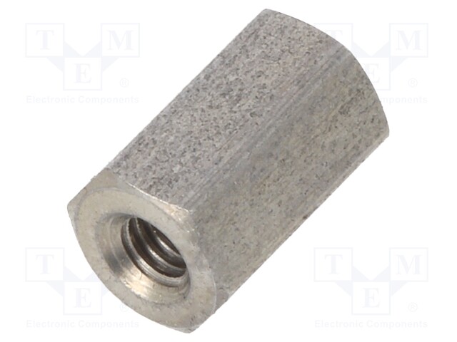 Screwed spacer sleeve; Int.thread: M2,5; 8mm; hexagonal