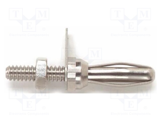 Plug; 4mm banana; 15A; 5kV; non-insulated; 32mm; nickel plated