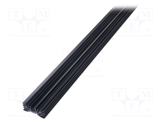 Heatsink: extruded; U; TO220; black; L: 1000mm; W: 54mm; H: 22.5mm