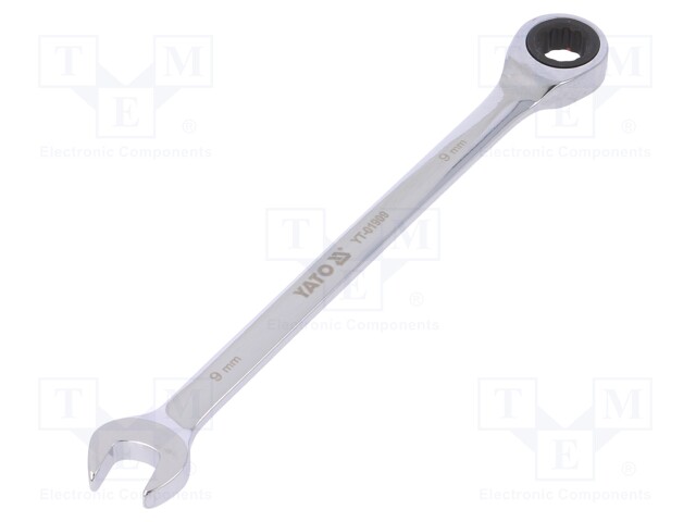 Key; combination spanner,with ratchet; 9mm