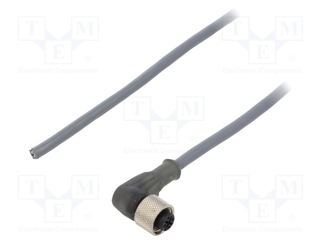 Connection lead; M12; PIN: 4; angled; 15m; plug; 250VAC; 2.2A; IP67