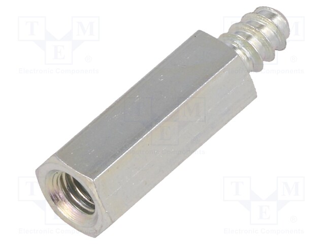 Screwed spacer sleeve; Int.thread: M5; 20mm; Ext.thread: ST4,8